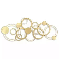 Kirklands Home Gold and Silver Metal Multi Ring Wall Plaque Hot