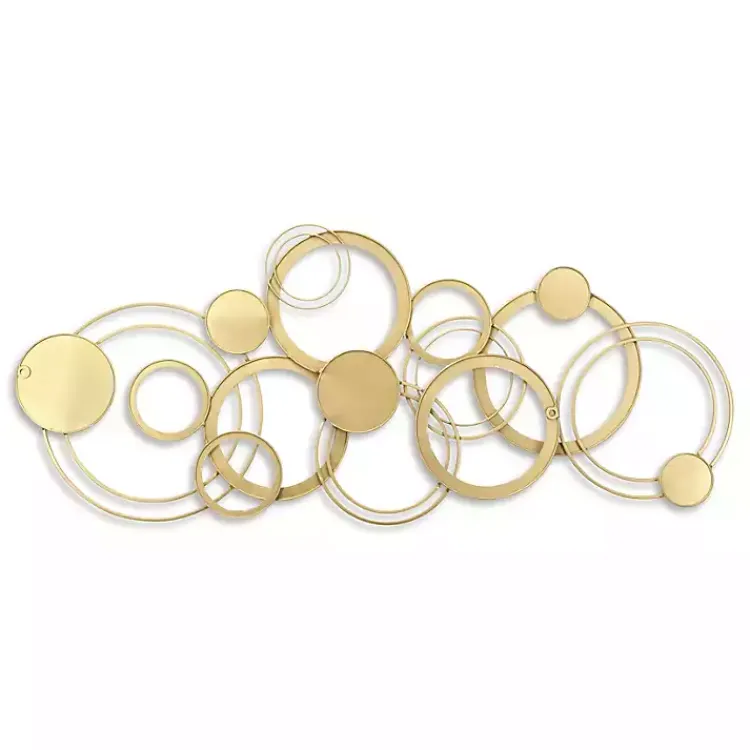 Kirklands Home Gold and Silver Metal Multi Ring Wall Plaque Hot