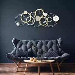 Kirklands Home Gold and Silver Metal Multi Ring Wall Plaque Hot