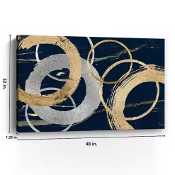 Kirklands Home Gold and Silver Rings Canvas Art Print, 48x32 in. New