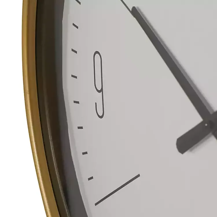 Kirklands Home Gold and White Classic Wall Clock Outlet