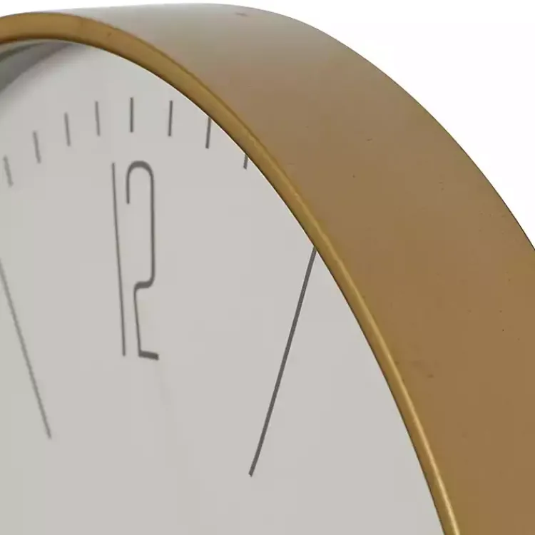 Kirklands Home Gold and White Classic Wall Clock Outlet