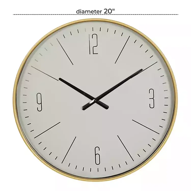 Kirklands Home Gold and White Classic Wall Clock Outlet