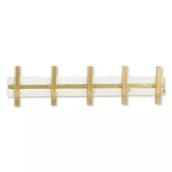 Kirklands Home Gold and White 5-Hook Coat Rack New