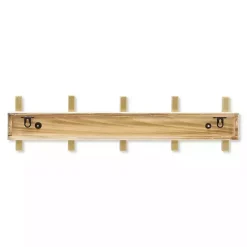 Kirklands Home Gold and White 5-Hook Coat Rack New