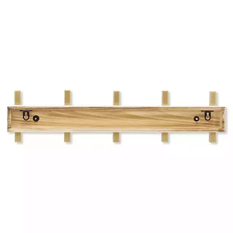 Kirklands Home Gold and White 5-Hook Coat Rack New