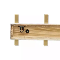 Kirklands Home Gold and White 5-Hook Coat Rack New
