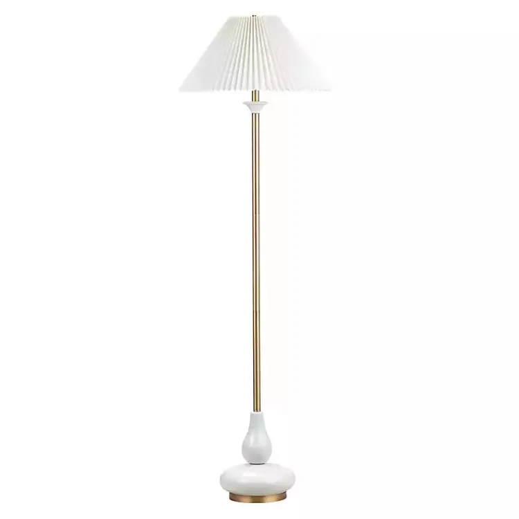 Kirklands Home Gold and Modern Floor Lamp White Best