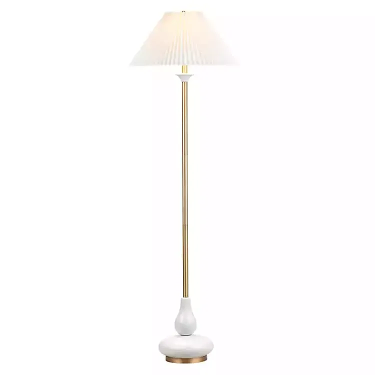 Kirklands Home Gold and Modern Floor Lamp White Best