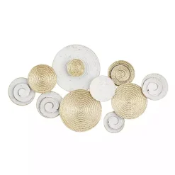 Kirklands Home Gold and White Round Layered Plates Wall Sculpture Sale
