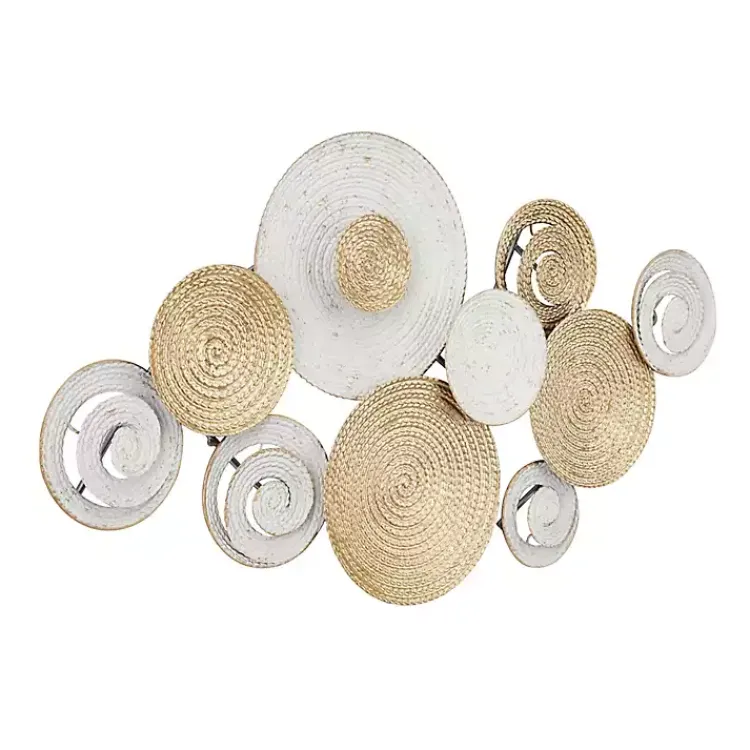 Kirklands Home Gold and White Round Layered Plates Wall Sculpture Sale