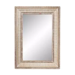 Kirklands Home Gold and White Washed Carved Frame Mirror Hot