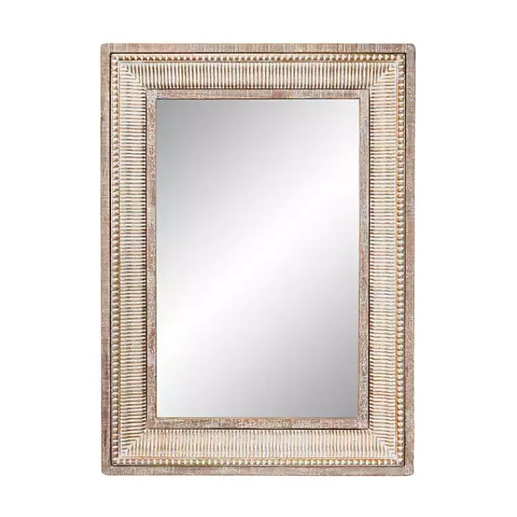 Kirklands Home Gold and White Washed Carved Frame Mirror Hot
