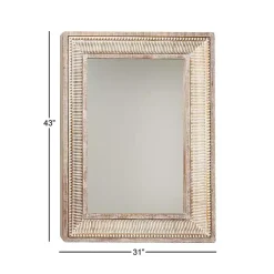 Kirklands Home Gold and White Washed Carved Frame Mirror Hot
