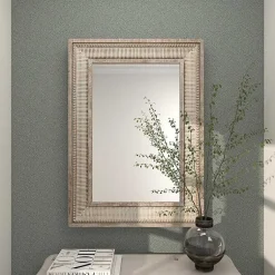 Kirklands Home Gold and White Washed Carved Frame Mirror Hot