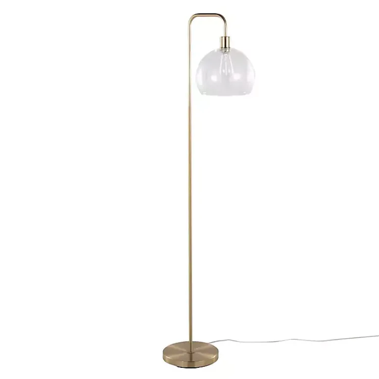 Kirklands Home Arch Metro Glass Globe Floor Lamp Gold