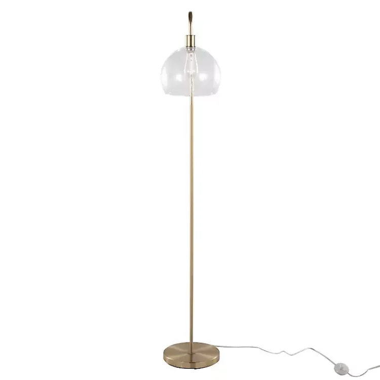 Kirklands Home Arch Metro Glass Globe Floor Lamp Gold