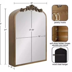 Kirklands Home Gold Arendahl Arched Mirror Jewelry Cabinet Best