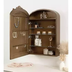 Kirklands Home Gold Arendahl Arched Mirror Jewelry Cabinet Best