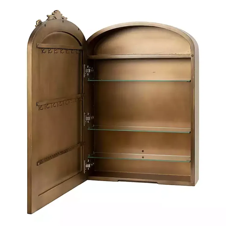Kirklands Home Gold Arendahl Arched Mirror Jewelry Cabinet Best