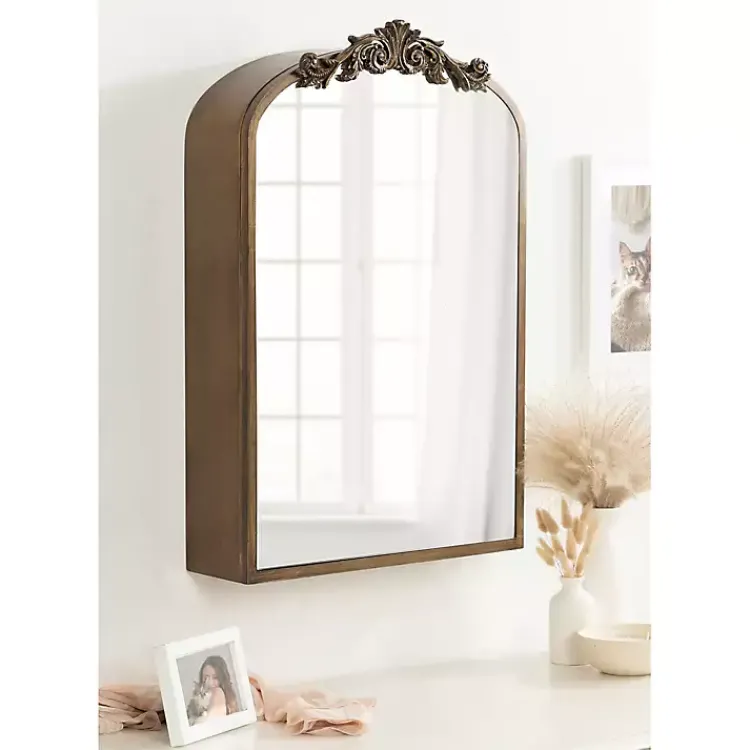 Kirklands Home Gold Arendahl Arched Mirror Jewelry Cabinet Best