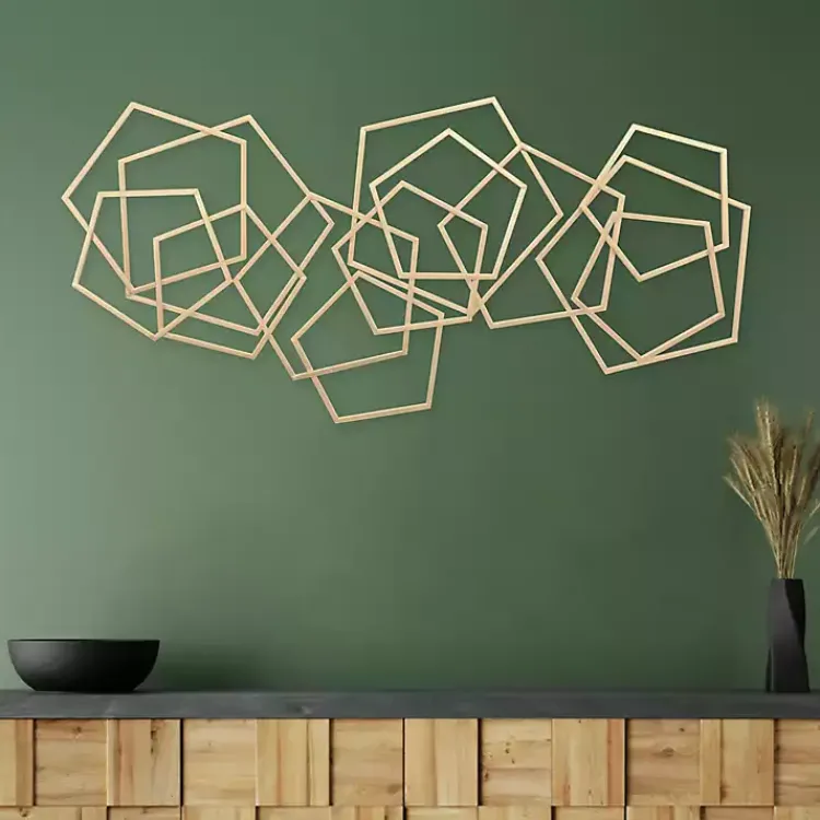 Kirklands Home Astraga Pentagon Plaque Gold Clearance