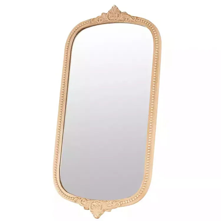 Kirklands Home Gold Beaded Scroll Frame Wall Mirror