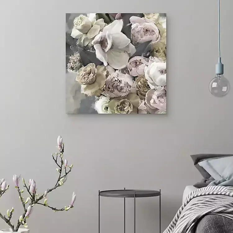 Kirklands Home Gold Blushing Blooms Canvas Art Print Sale