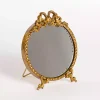 Kirklands Home Gold Bow Beaded Tabletop Mirror