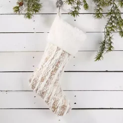Christmas Stockings & Stocking Holders>Kirklands Home Gold Brushed Faux Fur Stocking