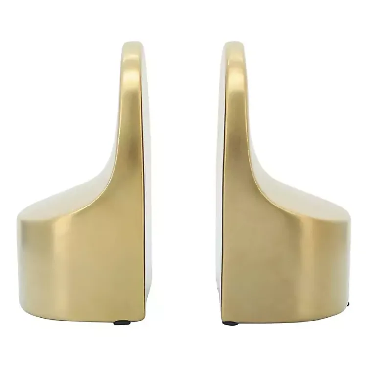 Decorative Accents>Kirklands Home Ceramic Curved Bookends Gold