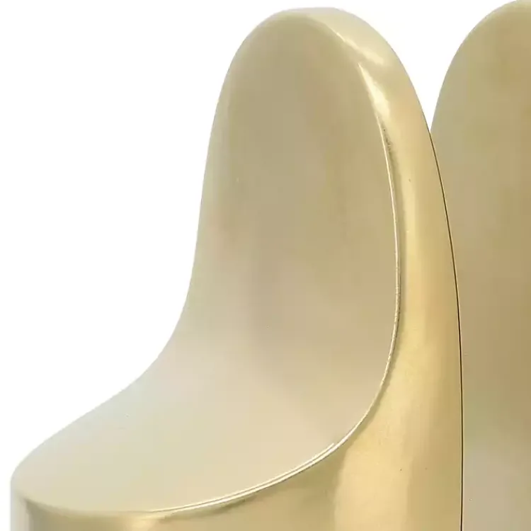 Decorative Accents>Kirklands Home Ceramic Curved Bookends Gold