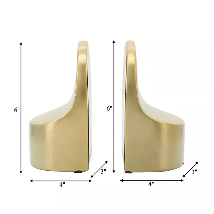 Decorative Accents>Kirklands Home Ceramic Curved Bookends Gold