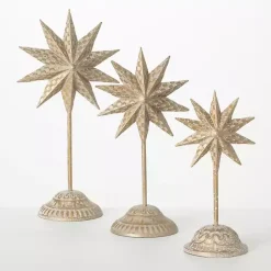 Christmas Decorations>Kirklands Home Christmas Star Figurines, Set of 3 Gold