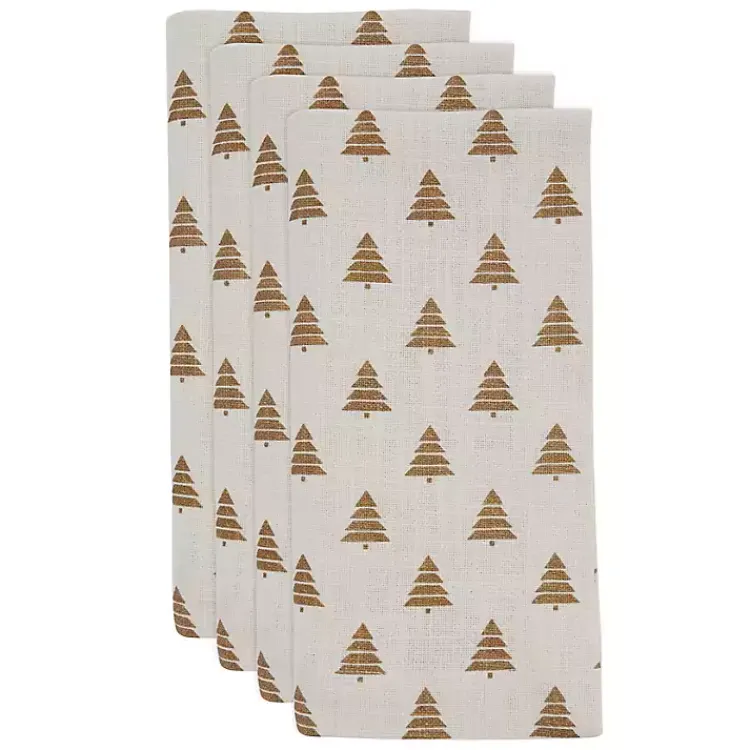 Christmas Dining & Entertaining>Kirklands Home Gold Christmas Tree Napkins, Set of 4