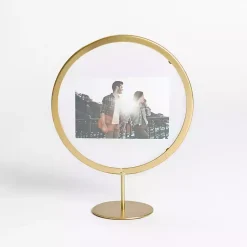 Picture Frames>Kirklands Home Circular Floating Picture Frame Stand, 4x6 Gold