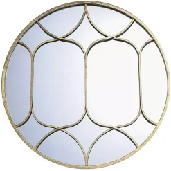 Kirklands Home Gold Circular Inset Round Wall Mirror Sale
