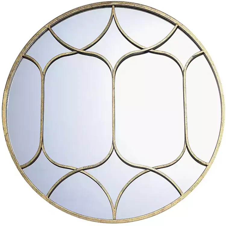 Kirklands Home Gold Circular Inset Round Wall Mirror Sale