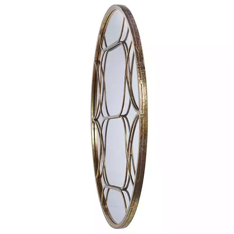 Kirklands Home Gold Circular Inset Round Wall Mirror Sale