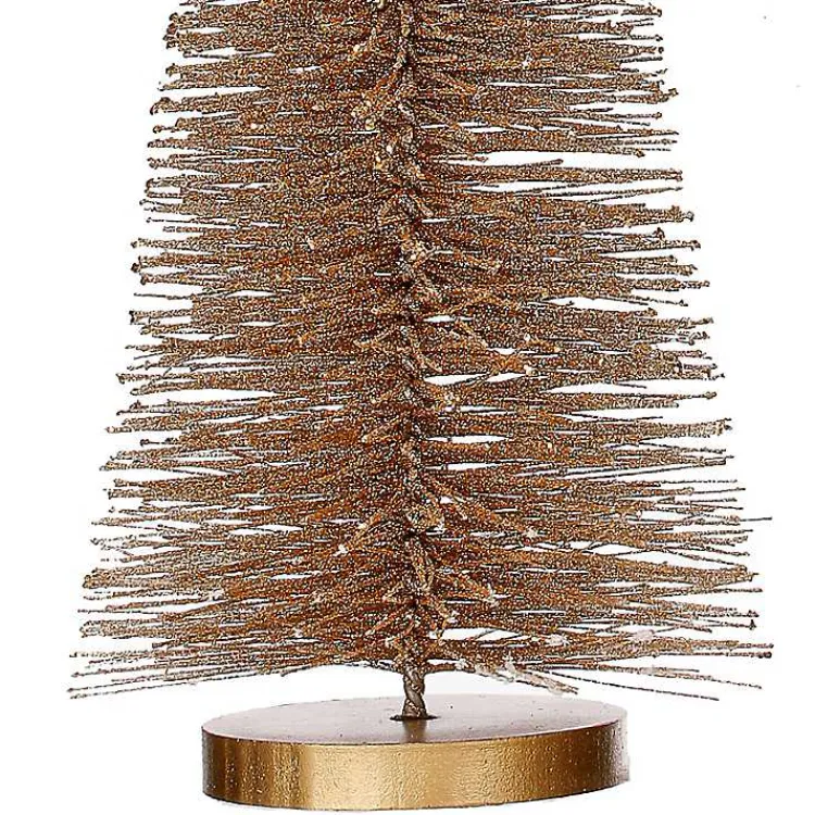 Christmas Decorations>Kirklands Home Cone Bristle Christmas Trees, Set of 3 Gold