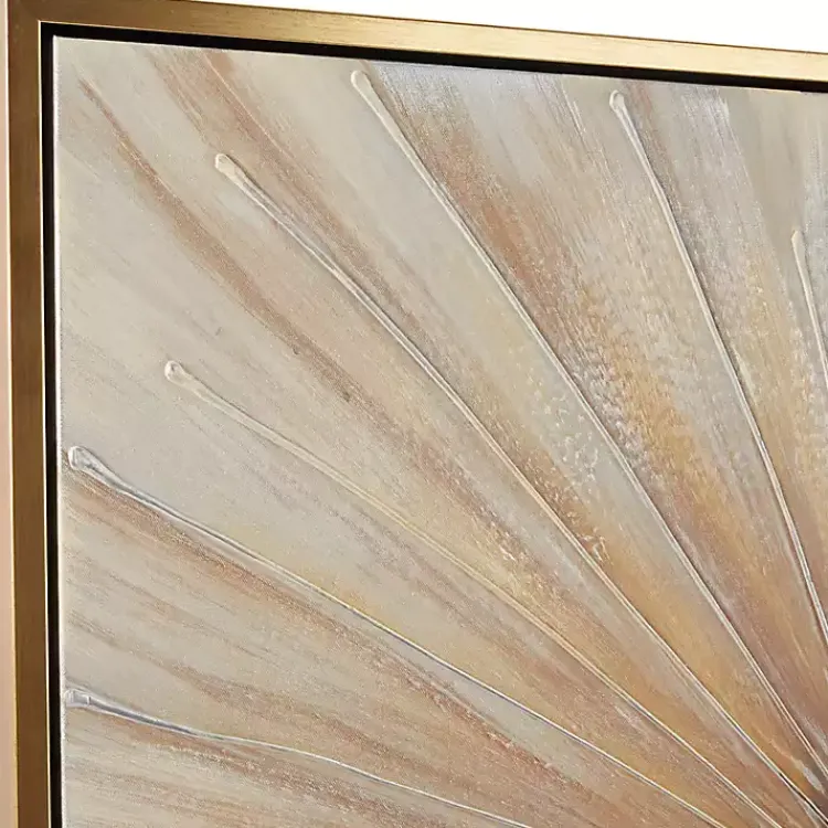 Kirklands Home Gold Contemporary Burst Framed Canvas Art Print Discount
