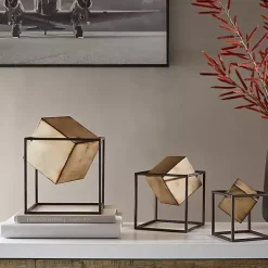 Statues & Figurines>Kirklands Home Cube Quad Sculptures, Set of 3 Gold