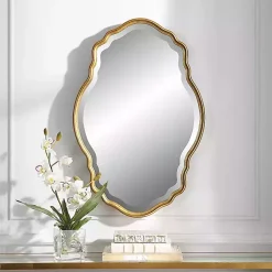 Kirklands Home Gold Curved Beveled Frame Mirror Best