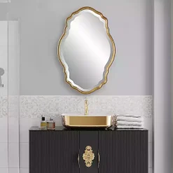 Kirklands Home Gold Curved Beveled Frame Mirror Best