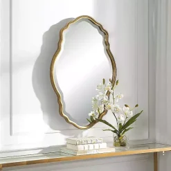 Kirklands Home Gold Curved Beveled Frame Mirror Best
