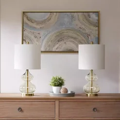 Kirklands Home Curved Glass Table Lamps, Set of 2 Gold Best