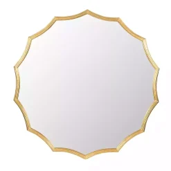 Kirklands Home Gold Curved Sunburst Wall Mirror Outlet