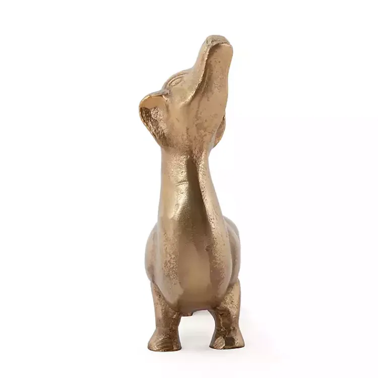 Statues & Figurines>Kirklands Home Dachshund Figurine Gold