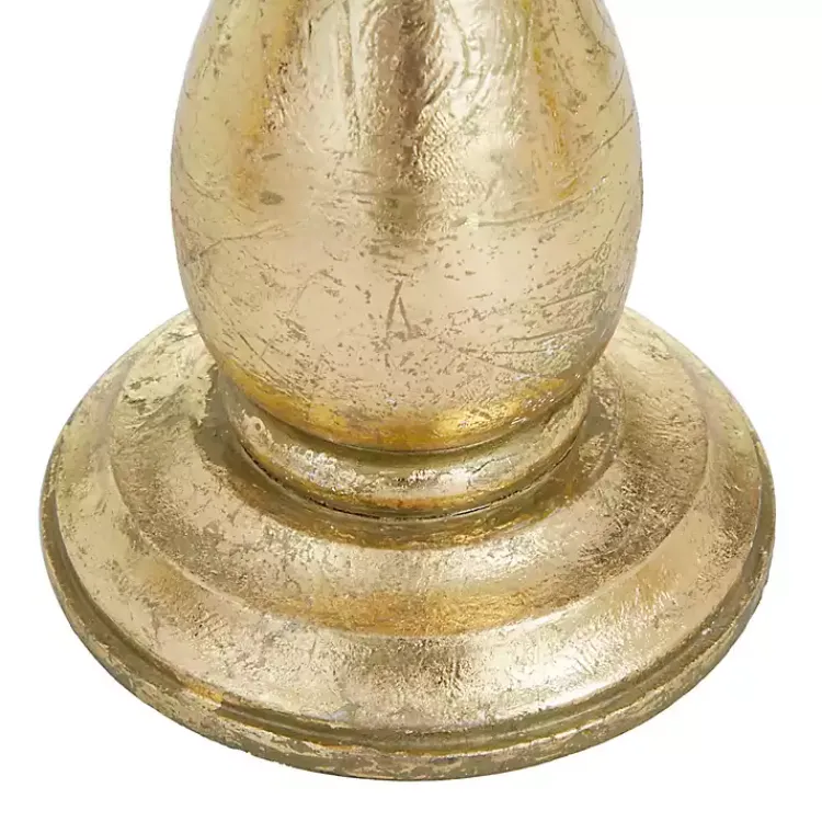 Candle Holders>Kirklands Home Distressed Wood Candle Holders, Set of 3 Gold