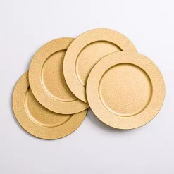 Christmas Dining & Entertaining>Kirklands Home Dotted Chargers, Set of 4 Gold